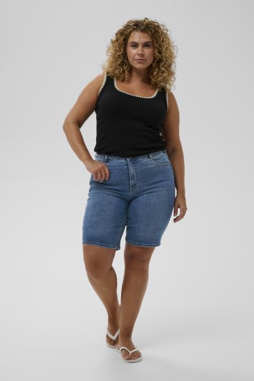 Kaffe Curve Emila Denim Shorts Blue - Къси панталони - 