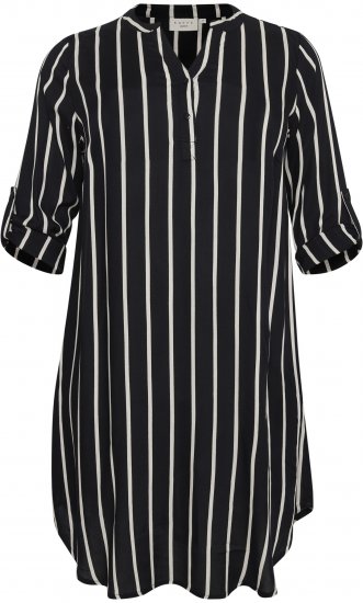 Kaffe Curve Milana Shirt Рокля Черен / Chalk райе - Рокли - 