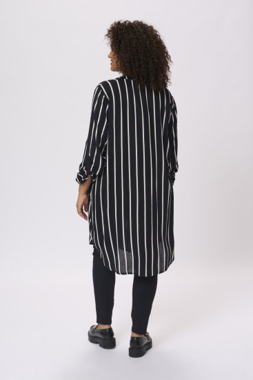 Kaffe Curve Milana Shirt Рокля Черен / Chalk райе - Рокли - 