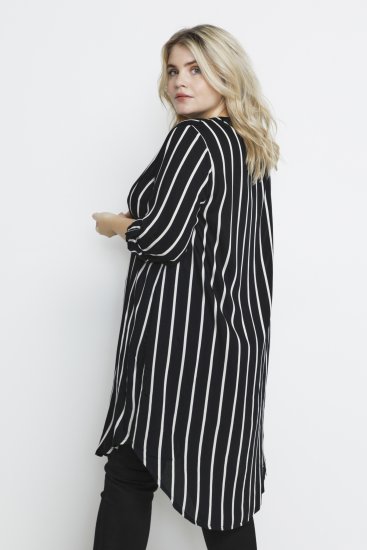 Kaffe Curve Milana Shirt Рокля Черен / Chalk райе - Рокли - 