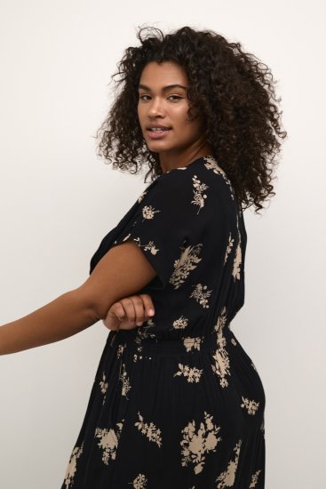 Kaffe Curve Jenna Рокля Черен/Brown Flower принт - Рокли - 
