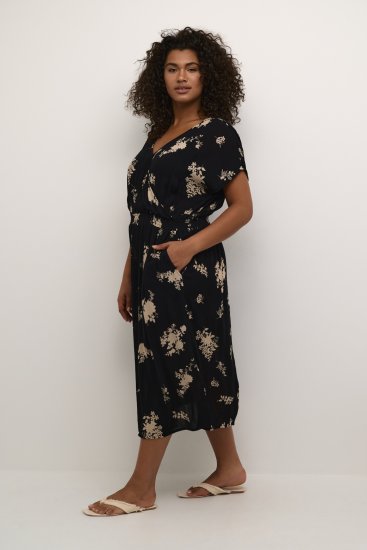 Kaffe Curve Jenna Рокля Черен/Brown Flower принт - Рокли - 