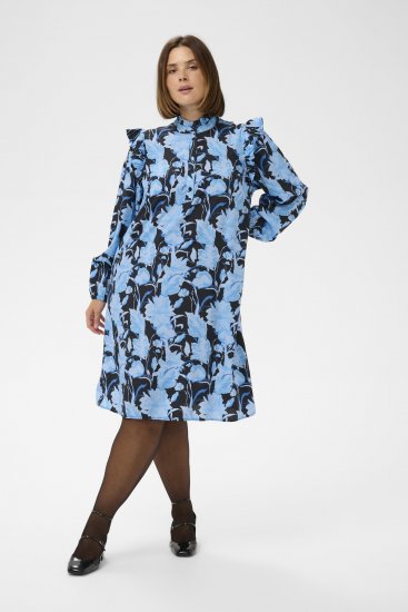 Kaffe Curve Sasja Рокля Blue Snake Flower - Рокли - 
