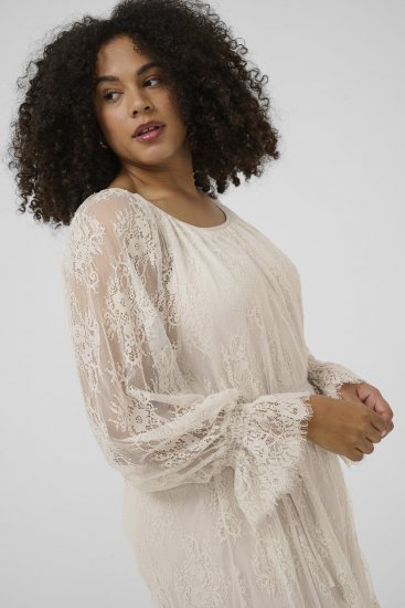 Kaffe Curve Amalie Lace Dress Moonbeam - Миди рокли - 