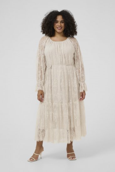 Kaffe Curve Amalie Lace Dress Moonbeam - Миди рокли - 
