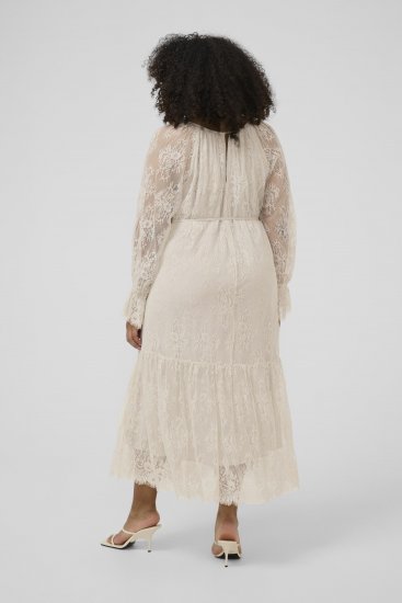 Kaffe Curve Amalie Lace Dress Moonbeam - Миди рокли - 