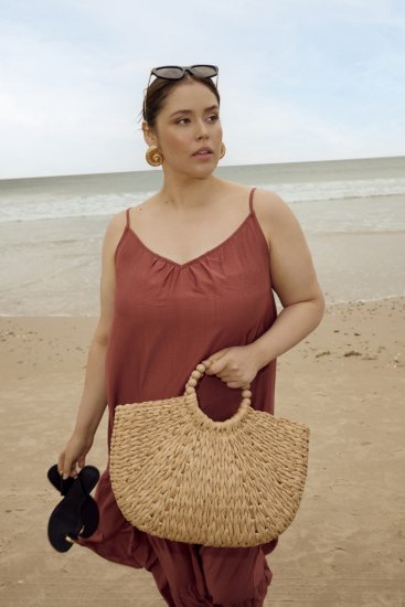 Kaffe Curve Emilia Dress Henna Brown - Макси рокли - 