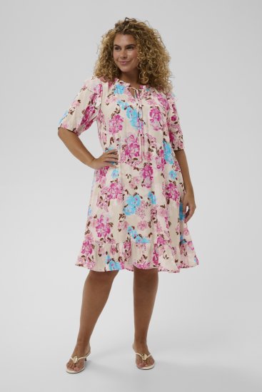 Kaffe Curve Hayley Dress Multi Color Flower - Миди рокли - 