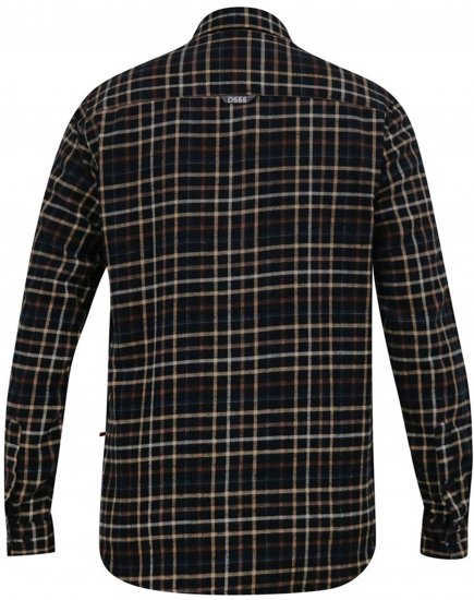 D555 Destin Checked Long Sleeve Shirt Black/Tan Check - Ризи с дълги ръкави - 