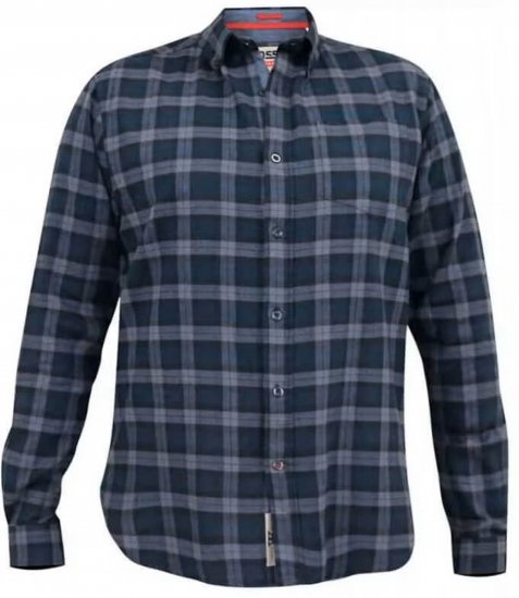 D555 Luton Checked Flanell Shirt Navy - Ризи - мъжки ризи големи размери
