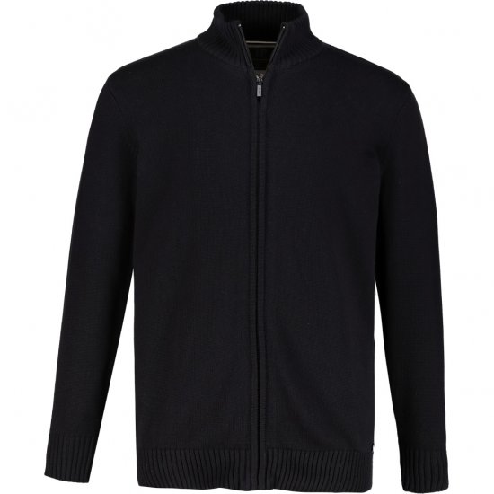 JP1880 Cardigan Knitted with Zipper Black TALL - МЪЖКО ОБЛЕКЛО MT-6XLT - дрехи за високи мъже
