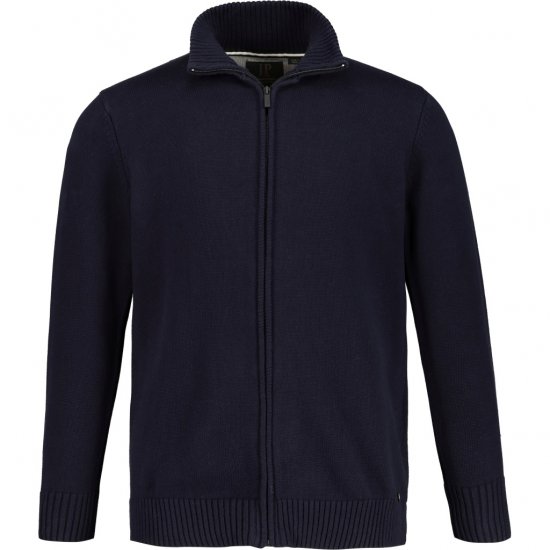 JP1880 Cardigan Knitted with Zipper Navy TALL - МЪЖКО ОБЛЕКЛО MT-6XLT - дрехи за високи мъже