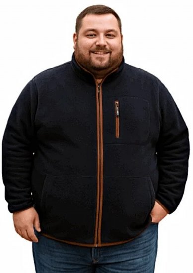 Espionage FL048 Microfleece Jacket Navy - Якета - мъжки якета големи размери