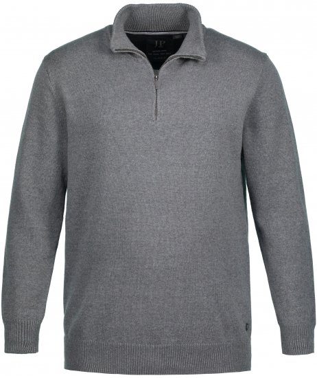 JP1880 Sweater Quarter Zipper Grey - Суичъри & cуичъри с качулка - мъжки суичъри големи размери