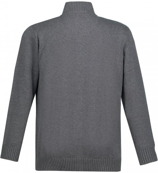 JP1880 Cardigan Knitted with Zipper Grey - Суичъри & cуичъри с качулка - мъжки суичъри големи размери
