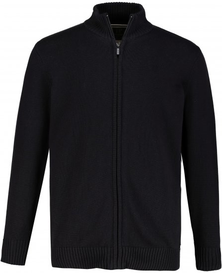 JP1880 Sweater Knitter with Zipper Black - Суичъри & cуичъри с качулка - мъжки суичъри големи размери