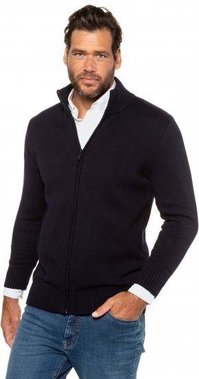 JP1880 Cardigan Knitted with Zipper Navy - Суичъри & cуичъри с качулка - мъжки суичъри големи размери