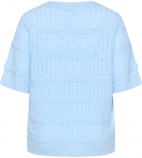 Kaffe Curve Minia Pullover Powder Blue Melange - Плетени пуловери - 
