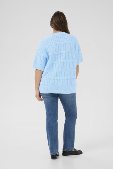 Kaffe Curve Minia Pullover Powder Blue Melange - Плетени пуловери - 