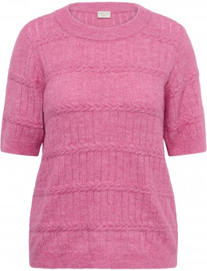 Kaffe Curve Minia Pullover Pink Power Melange - Плетени пуловери - 