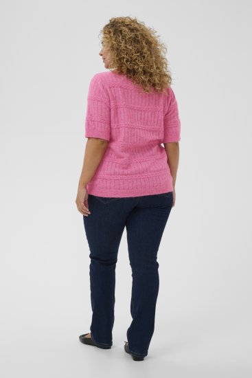 Kaffe Curve Minia Pullover Pink Power Melange - Плетени пуловери - 