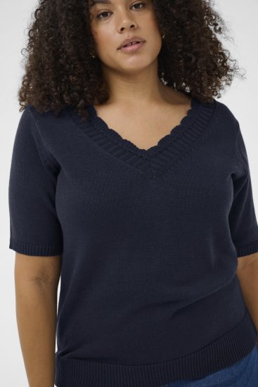 Kaffe Curve Leani Knitted Pullover Midnight Marine - Плетени пуловери - 