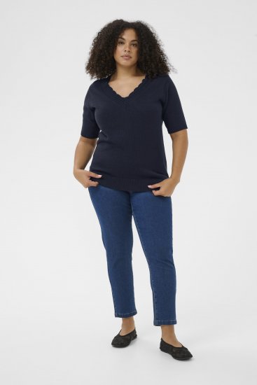 Kaffe Curve Leani Knitted Pullover Midnight Marine - Плетени пуловери - 