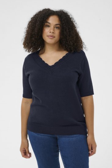 Kaffe Curve Leani Knitted Pullover Midnight Marine - Плетени пуловери - 