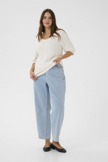 Kaffe Curve Lotia Pullover Chalk - Плетени пуловери - 
