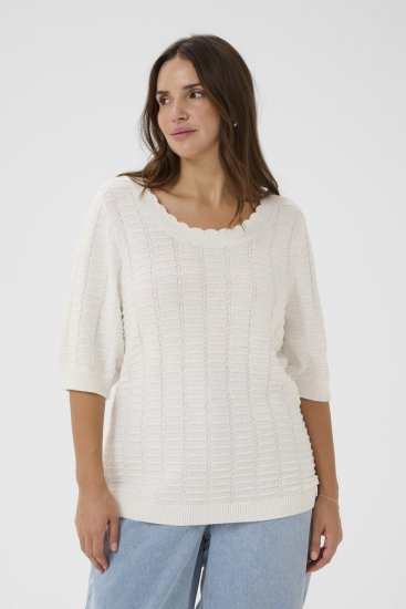 Kaffe Curve Lotia Pullover Chalk - Плетени пуловери - 