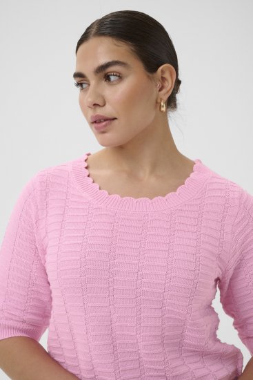 Kaffe Curve Lotia Pullover Pink Frosting - Плетени пуловери - 