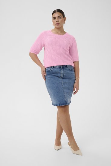 Kaffe Curve Lotia Pullover Pink Frosting - Плетени пуловери - 