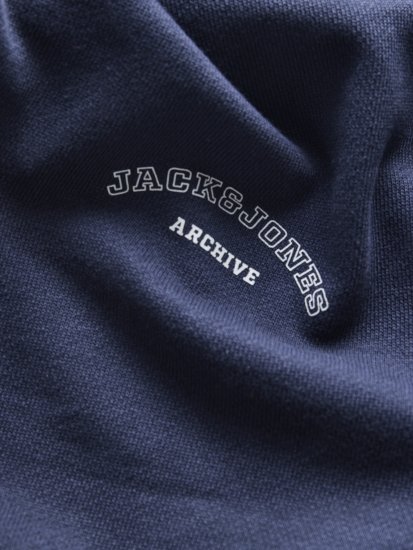 Jack & Jones College Logo Hoodie Navy - Суичъри & cуичъри с качулка - мъжки суичъри големи размери