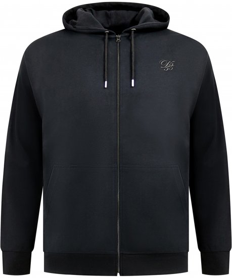 Duke Kenilworth Pin Tuck Sleeves Zip Through Hoodie Dark Navy - Суичъри & cуичъри с качулка - мъжки суичъри големи размери