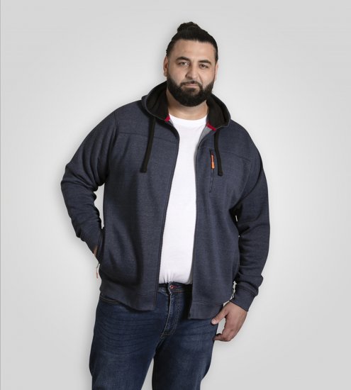 D555 Mansfield Hoodie with Zipper Navy - Суичъри & cуичъри с качулка - мъжки суичъри големи размери