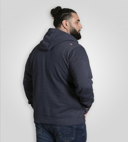 D555 Mansfield Hoodie with Zipper Navy - Суичъри & cуичъри с качулка - мъжки суичъри големи размери