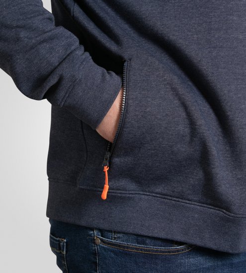 D555 Mansfield Hoodie with Zipper Navy - Суичъри & cуичъри с качулка - мъжки суичъри големи размери