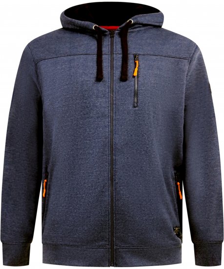 D555 Mansfield Hoodie with Zipper Navy - Суичъри & cуичъри с качулка - мъжки суичъри големи размери