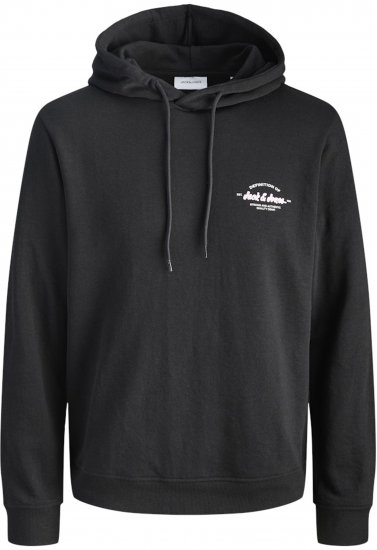 Jack & Jones Brandon Hoodie Black - Суичъри & cуичъри с качулка - мъжки суичъри големи размери