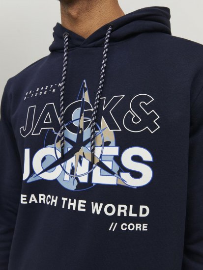 Jack & Jones Hunt Hoodie Navy - Суичъри & cуичъри с качулка - мъжки суичъри големи размери