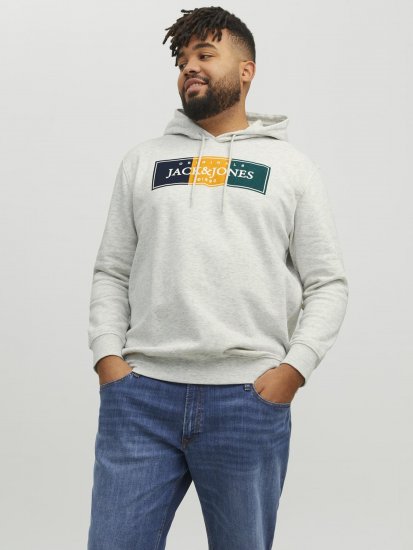 Jack & Jones Codyy Hoodie White - Суичъри & cуичъри с качулка - мъжки суичъри големи размери