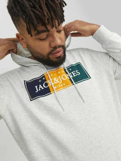 Jack & Jones Codyy Hoodie White - Суичъри & cуичъри с качулка - мъжки суичъри големи размери