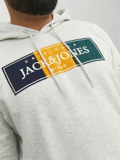 Jack & Jones Codyy Hoodie White - Суичъри & cуичъри с качулка - мъжки суичъри големи размери