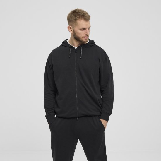 North Latitude Denim Hooded Full-Zip Sweatshirt Black TALL - TALL cуичъри - 