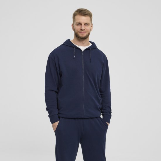 North Latitude Denim Hooded Full-Zip Sweatshirt Navy TALL - TALL cуичъри - 