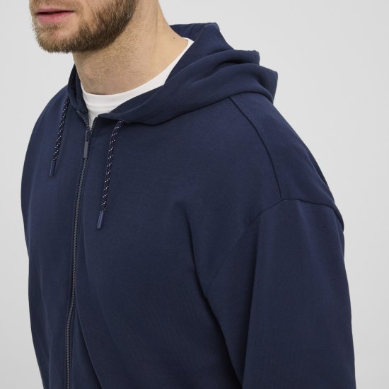 North Latitude Denim Hooded Full-Zip Sweatshirt Navy TALL - TALL cуичъри - 