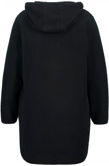 Ulla Popken Teddy Fleece Hooded Zip Neck Sweatshirt Black - Суичъри & cуичъри с качулка - 