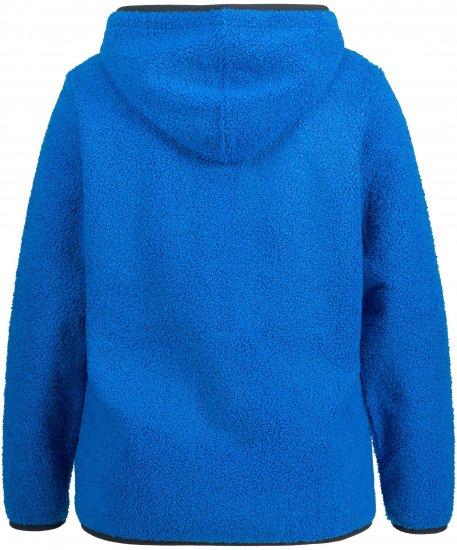 Ulla Popken Teddy Fleece Partial Zip Hoodie Royal Blue - Суичъри & cуичъри с качулка - 