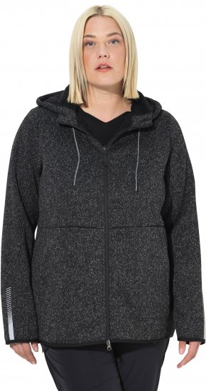 Ulla Popken Sweater Knit Fleece Hoodie Black - Суичъри & cуичъри с качулка - 