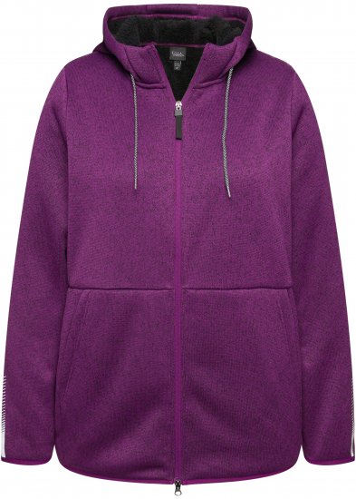 Ulla Popken Sweater Knit Fleece Hoodie Aubergine - Суичъри & cуичъри с качулка - 